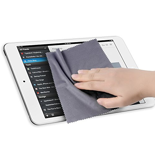 Large 4-Pack Microfiber Cleaning Cloth For Laptop, Computer Screen, Camera, Lens, Eyeglass, Phone, iPhone, iPad, Tablet, , LCD TV and other Delicate Surface(12x8.25, 13.5x8.63 Inches Blue and Grey) - color: Blue, Grey