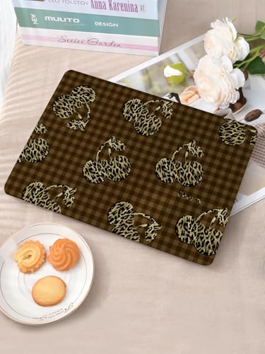 Seorsok Compatible with MacBook Air 13 Inch Case 2022 2021 2020-2018 Release A1932 A2179 M1 A2337,Classic Leopard Grain&Cherry Plastic Hard Shell Case with Keyboard Cover,Dark Brown Checkerboard - color: Dark Brown Checkerboard