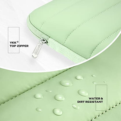 Bagasin 14-15.3 Inch Puffy Laptop Sleeve Case for MacBook Air 15.3 | Compatible with MacBook Air 15.3, MacBook Pro A1990 A1707, Dell XPS 15 Plus - color: Green, size: 14