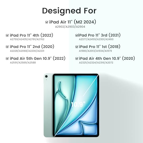 Keyboard Case for iPad Air 5th/4th Pro 11 inch, 7-Color Backlit Detachable Wireless Keyboard Case with Pencil Holder, Stand Folio Cover for Gen 2020/2022, Pro 4th/3rd/2nd/1st Gen, Teal - color: Teal