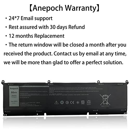 69KF2 Laptop Battery Replacement for Dell XPS 15 9500 Alienware M15 R3 R4 M17 Precision 5550 Series Notebook 8FCTC 070N2F 08FCTC 70N2F 11.4V 86Wh 7167mAh 6-Cell