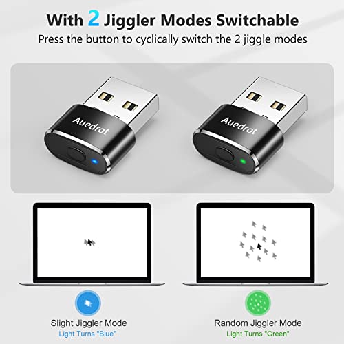AUEDROT Mouse Jiggler Undetectable Mouse Jiggers USB Mouse Mover with Switch Button, Automatic Mouse Wiggler with 2 Jiggle Modes, Mouse Mover Device, Plug & Play, Keep Computer/Laptop Awake, Black - color: Black, style: 1 PCS