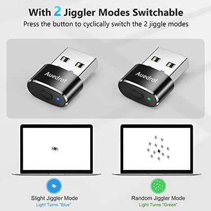AUEDROT Mouse Jiggler Undetectable Mouse Jiggers USB Mouse Mover with Switch Button, Automatic Mouse Wiggler with 2 Jiggle Modes, Mouse Mover Device, Plug & Play, Keep Computer/Laptop Awake, Black - color: Black, style: 1 PCS