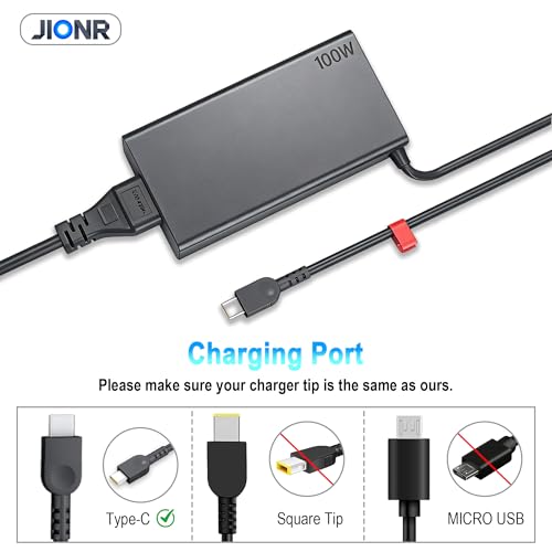 100W USB-C Laptop Charger Compatible with ThinkPad X1 Carbon T14 T16 | Fit Yoga 7i 9i, Yoga Slim 7 Pro, IdeaPad 5 Pro, ThinkBook 14 Gen 16 Gen P/N: ADL100YLC3A ADL100YDC3A SA11D52396 GX21J75543 - color: Black2