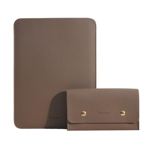 PU Leather Padded Laptop Sleeve 15.3Inch Compatible with MacBook Air 15 A3114 M3 Laptop Bag with Charger Pouch Color Coffee - color: Coffee, size: MacBook Air 15