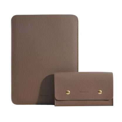PU Leather Padded Laptop Sleeve 15.3Inch Compatible with MacBook Air 15 A3114 M3 Laptop Bag with Charger Pouch Color Coffee - color: Coffee, size: MacBook Air 15