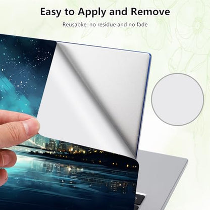 Laptop Skin Sticker Decal, Universal Reusable Vinyl Laptop Cover for 12" 13" 13.3" 14" 15" 15.4" 15.6" Notebook PC, Waterproof Scratch-Resistant with 2 Wrist Pads, Easy to Apply & Remove,Art City - color: Art City