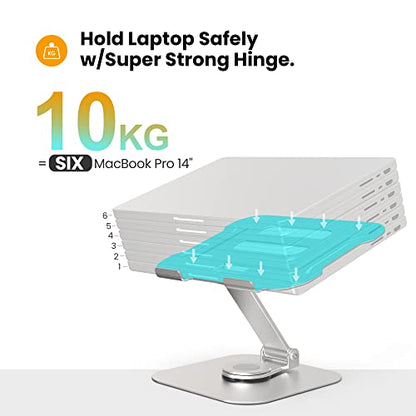 Laptop Stand Adjustable Height to 11.8 inch Rotate 360° Foldable Portable Multi-Angle iPad Stand BSL902S
