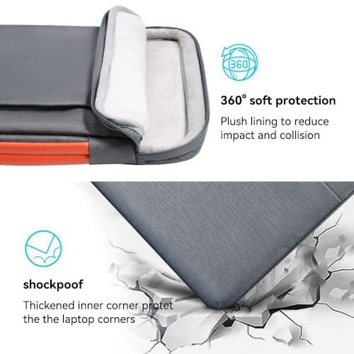 LANDICI 15.6-16 Inch Protective Laptop Sleeve with Handle, Grey | Waterproof computer cover for MacBook Pro 16 M1-M4 2019-2025 and 15.6-16 inch HP, Dell, Lenovo, Acer and ASUS laptops - color: Grey, size: 15.6-16 inch