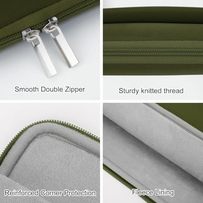 13 Inch Laptop Sleeve Portable Carrying Case with Front Pocket Padded Computer Pouch Cover Compatible with MacBook Air 13.6 Inch M4 M3 M2 2025-2022, 14 Inch MacBook Pro M4 M3 M2 M1 - color: Army Green, size: 13 inches