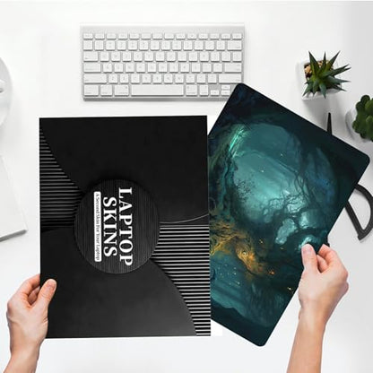 Universal Laptop Skin Sticker with 2 Wrist Pad Skins, Waterproof Scratch Resistant Vinyl Laptop Cover Decal, Cut to Fit for 11–15.6 Inch MacBook HP Dell Lenovo, Fantasy Forest - color: Fantasy Forest