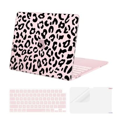 MOSISO Leopard Grain Hard Case Compatible with MacBook Neo 13 inch 2026 Release Model A3404, 3 in 1 Crack-Resistant Protective Hard Shell Case&Keyboard Cover&Screen Protector, Blush - color: Blush