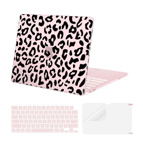 MOSISO Leopard Grain Hard Case Compatible with MacBook Neo 13 inch 2026 Release Model A3404, 3 in 1 Crack-Resistant Protective Hard Shell Case&Keyboard Cover&Screen Protector, Blush - color: Blush
