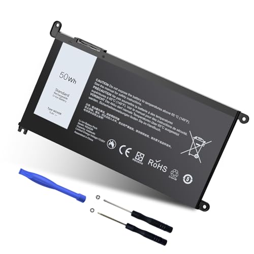 Upgraded 50Wh WDX0R Battery for Dell Inspiron 15 5570 5567 7579 5565 | Fit 13 5378 5379 7378 5368, 17 5767 5770 Series WDXOR P69G P57F, and More - size: 8*4.5*0.25inch WDX0R