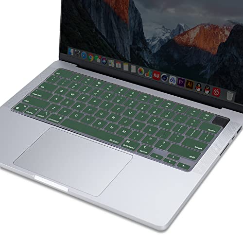 MOSISO Keyboard Cover Skin Compatible with MacBook Air 15 inch M3 M2 | A3114 A2941/Air 13.6 A3113 A2681/Pro 14/16 M4 M3 M2 M1, Peacock Green - color: Peacock Green
