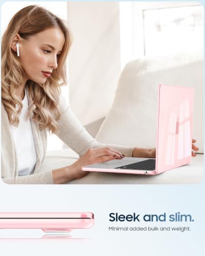 Fintie Case for MacBook Air 13 inch A3449/A3240/A3113/A2681 2022-2026 | M2/M3/M4/M5, Snap On Hard Shell, Full Port Access, Easy On/Off, Lightweight, Crystal Pink - color: Checkered