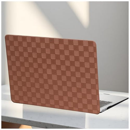 Checkered Print for MacBook Pro 13 inch Case M2 2026-2016 A2338 M1 A2251 A2289 A2159 A1989 A1708 A1706,Checkered Textured Cream Leather Hard Shell Case & Keyboard Cover,Checkerboard Brown - color: Checkerboard Brown, size: 2016-2026 Macbook Pro 13 inch M1