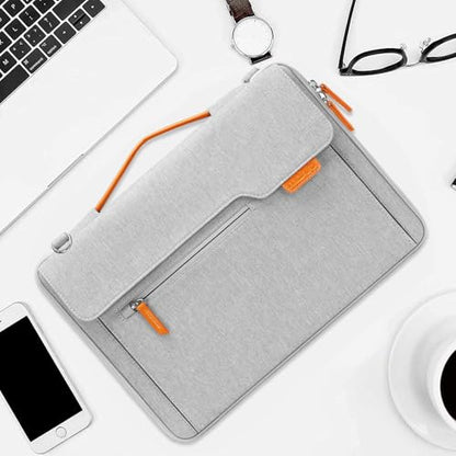 MOSISO 360 Protective Laptop Bag for men, 15-16 inch Computer Bags Compatible with MacBook Pro 16/Air 15, HP Dell Lenovo Asus Acer, Flapover Laptop Sleeve Bag with Trolley Sleeve&Pockets, Gray - color: Gray