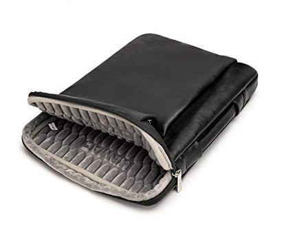 Kinmac 360° Heavy Duty Protective Laptop Sleeve Case Bag Cover with Handle for MacBook Air 13 inch,iPad Pro 13 inch and 13.3 inch HP,Dell,Lenovo,Asus,Acer Laptop (Black PU) - color: Black PU, size: 12 inch-13.3 inch