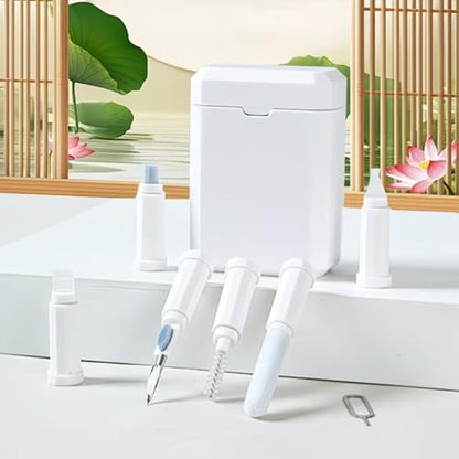 7-in-1 Cleaning Kit: Multifunctional Cleaning Tool Set (for AirPods, Keyboards, Mobile Phones, & Cameras) — Includes Multi-Purpose Deep-Cleaning Brushes and Portable Storage Case