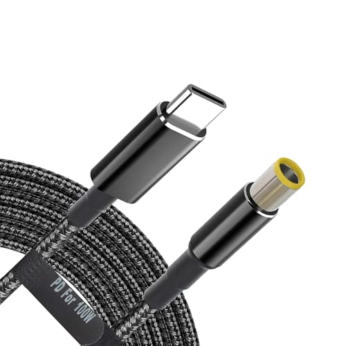 USB C to Slim Laptop Charging Adapter Male Type C to DC 6.5ft Cable 100W PD Power Charger Supply Cord Compatible with Lenovo Thinkpad T60 T61 T400 T430 T510 X60 X220 X61 L420 E420 (size 7.9 x 5.5mm)