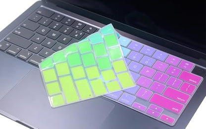 Keyboard Skin Compatible for 2026 MacBook Neo 13" A3404, Air 15.3" 13.6" M5 M4 M3 M2 A3448 A3241 A3114 A2941 A3449 A3240 A3113 A2681, MacBook Pro 14 16 inch M5 M4 M3 M2 M1 A3426 A3427 A3434 (Rainbow) - color: Rainbow