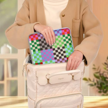 MOSISO Laptop Case 13.3 inch, 13-13.3 inch Laptop Sleeve with Small Case | Compatible with MacBook Neo/Air 13.6/Pro 13/Pro 14, HP Dell ASUS Lenovo, Neoprene Computer Sleeve Bag, Colorful Checkerboard