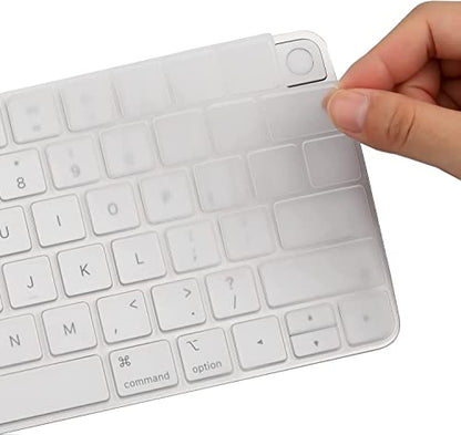 Keyboard Cover Skin for 2023 2021 Apple iMac 24 Inch Magic Keyboard M3 Chip/M1 Chip with Touch ID, Ultra Thin Keyboard Skin for 2024 2023 2022 2021 iMac 24 Model A2449 A2550 Protective Accessories-TPU - color: TPU