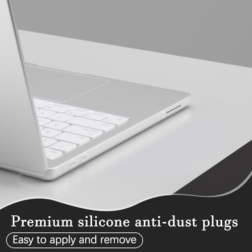 ProElife 7 Pcs Anti Dust Dirt Plug Cups Set for MacBook Neo, Clear | Durable & Reusable Silicone Laptop Accessories, Custom Fit Design, Easy to Clean Non-Slip Stuff for Macbook USB-C & Headphone - color: Clear