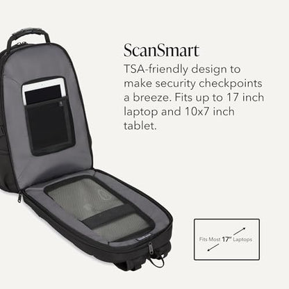 SWISSGEAR 1900 ScanSmart Laptop Backpack, Fits Most 17-Inch Laptops, TSA-Friendly Lay-Flat Design, RFID Protection, and Tablet Pocket, Black, 31L, 18.5-Inch - color: Black/Gold
