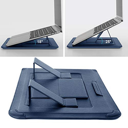 Nillkin Laptop Sleeve 15.6 inch (3-in1), MacBook Sleeve with Adjustable Stand & Mouse Pad, 2 Stand Modes, 15 inch Laptop Case, Slim MacBook Accessories for Samsung/Surface/Chromebook 13-15.6'', Blue - color: Blue