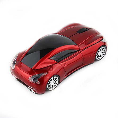 MGbeauty Sports Car Mouse Wireless Mouse Computer Mice Laptop Optical Gaming Mouse Red (Red) - color: Red