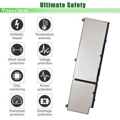 95Wh PKWVM Laptop Battery Replacement for Dell Precision 7750 7760 7550 7560 Series Notebook C903V CR72X 17C06 447VR 95Wh 11.4V 7922mAh 6-Cells