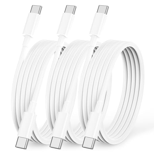 6FT USB C to USB C Cable,3Pack Long Type C Charger Cord for iPhone 17/16/15 | 3A Fast Charging,MFI Certified,Flexible PVC,6 Foot Apple CarPlay Cord for iPhone 17/16/15, iPad Air/Pro,Galaxy S26/S25,Moto - size: 6FT