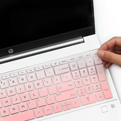 Keyboard Cover for 17.3 HP Laptop 17 17-cp 17z-cp 17-cp1035cl 17-cp2124od 17-cp0004dx 17-cp0035cl cp0097nr 17-cp0002ds 17-cp1124od 17-cp3005dx cp2099nr 17-cp3055cl cp0011ds cp0025cl cp3047nr cp0700dx - color: GradualPink(Regular Letters)