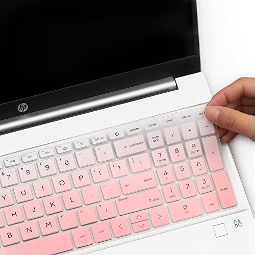 Keyboard Cover for 17.3 HP Laptop 17 17-cp 17z-cp 17-cp1035cl 17-cp2124od 17-cp0004dx 17-cp0035cl cp0097nr 17-cp0002ds 17-cp1124od 17-cp3005dx cp2099nr 17-cp3055cl cp0011ds cp0025cl cp3047nr cp0700dx - color: GradualPink(Regular Letters)