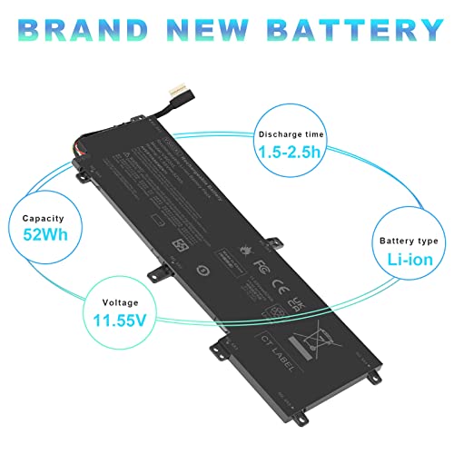 VS03XL VSO3XL Battery for HP Envy 15T-AS000 15T-AS100 CTO 15-AS 15-AS133CL X6V56UA 15-AS020NR 15-AS152NR 15-AS004LA 15-AS014WM HSTNN-UB6Y 849047-541 849313-850 3ICP7/61/80 849313-856 TPN-I125 - size: 8.98*3.31*0.28inch
