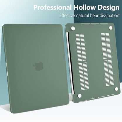 for MacBook Pro 13 inch Case 2023 2022 2021 2020 Release Model: A2338 M2/M1 A2289 A2251 with Touch Bar & Touch ID, Frosted Matte Plastic Hard Shell Case & Keyboard Cover, Midnight Green - color: Midnight Green 2