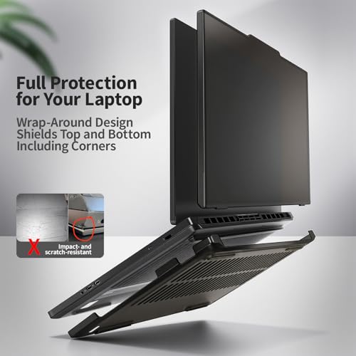 Laptop Case Set for 2025 Legion Pro 5 / 5i Gen 10 Intel 16" Scratch-Resistant & Drop-Resistant Hard Shell Frosted Transparent Protective Cover + Keyboard Cover（Matte Black）