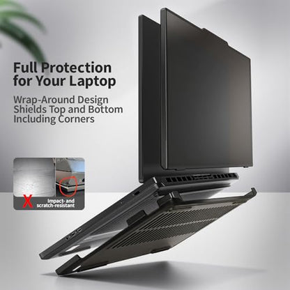Laptop Case Set for 2025 Legion Pro 5 / 5i Gen 10 Intel 16" Scratch-Resistant & Drop-Resistant Hard Shell Frosted Transparent Protective Cover + Keyboard Cover（Matte Black）