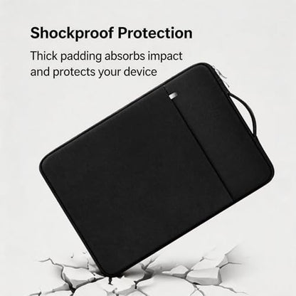 RAINYEAR 14 inch Laptop Sleeve Carrying Case with Handle & Pocket, Black | Protective Padded Polyester Laptop Sleeve Case Briefcase Compatible with 14 Inch Notebook Computer Chromebook - color: Black, size: 14"