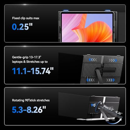 Laptop Screen Extender, 1.3lb Ultra Lightweight 14" 1080P FHD Portable Monitor for Laptop, Plug & Play Dual Travel Screen Monitor, Laptops Dual Monitors Attachment, Fits Windows/Mac/Android/Chrome - size: 14.1"
