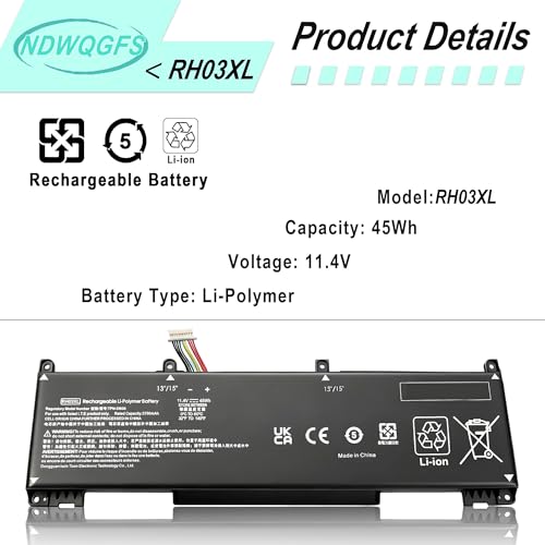 RH03XL M02027-005 Laptop Battery Replacement for HP ProBook 430 440 445 450 455 630 640 650 G8 G9 G10 Series EliteBook 630 640 645 650 655 G9 G10 Series HSTNN-DB0B HSTNN-UB7X HSTNN-OB1T