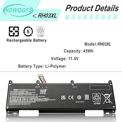 RH03XL M02027-005 Laptop Battery Replacement for HP ProBook 430 440 445 450 455 630 640 650 G8 G9 G10 Series EliteBook 630 640 645 650 655 G9 G10 Series HSTNN-DB0B HSTNN-UB7X HSTNN-OB1T