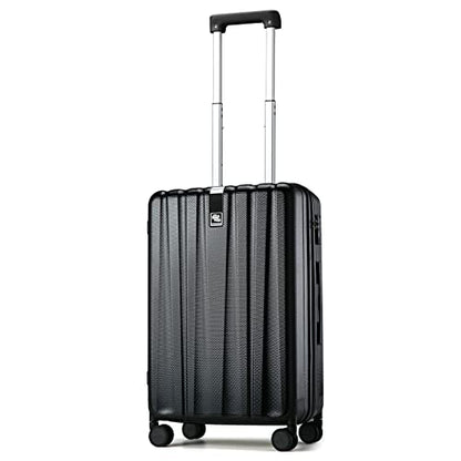 Hanke 20 Inch Carry On Luggage 22x14x9 Airline Approved Lightweight PC Hard Shell Suitcases with Wheels Travel Luggage Rolling Suitcase Travel Luggage Bag for Weekender(Jet Black) - color: Jet Black, size: Carry on 20 Inch