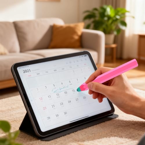 Kids Stylus Pens for Touch Screens, Kenkor Crayon Stylus for Kids Pencil Shape Universal Capacitive Pencil Compatible with Nintendo Switch 2/iPad/iPhone/Android/Kindle/Samsung/Microsoft/Calendar-Pink - color: Pink
