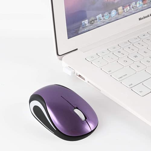 elec Space Mini Small Wireless Mouse for Kids Children 3-7 Years Old Child Size Travel Mouse Portable Mini Cordless Mice with USB Receiver for PC Laptop Computer Purple