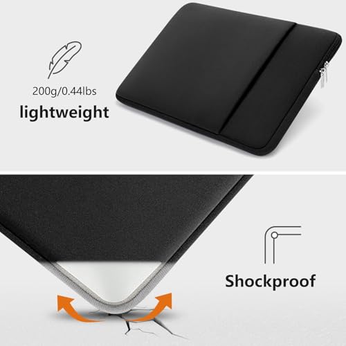 11-11.6 Inch Laptop Sleeve Shockproof Case Padded Computer Protective Cover with Pocket Compatible with 11.6" MacBook Acer ASUS HP Stream Dell Samsung Chromebook Notebook, Black - color: Black, size: 11"-11.6"
