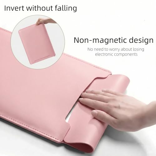 MacBook Air 14 inch Sleeve, PU Leather Laptop Sleeve Case Compatible with MacBook Air M5 M4 M3 M2 M1/MacBook Pro 13/MacBook Neo A18 2018-2026,Slim Protective Computer Sleeve Bag for Women, Pink - color: Pink, size: 13.3/14inch