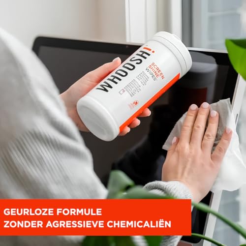 Whoosh Screen Shine Electronic Cleaning Wipes, 100 Count | Lint Free, Non Abrasive, Streak Free Finish, Non Toxic and Odorless, Reusable Cloth Included - size: 1 Count (Pack of 100)